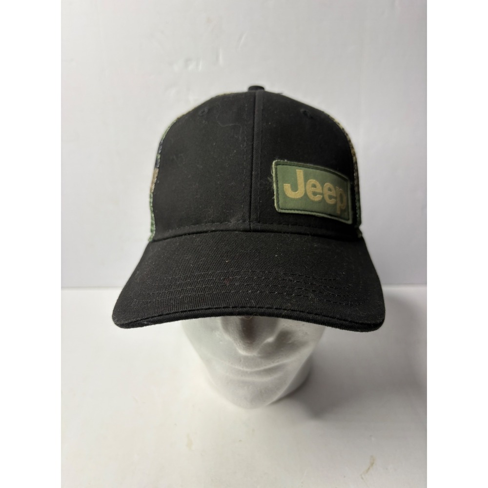 Jeep‎ Black Camo Trucker Hat Jedco Adjustable Snapback Mesh Logo Cap OSFM